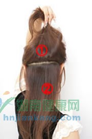 沿着耳际分头发
